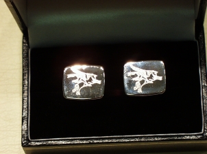 Airborne (Pegasus) solid Sterling Silver cufflinks - Click Image to Close
